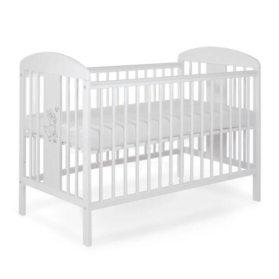 La Bebe™ Kids Wood Cot Tomi 18 Art.92456 White  Vaikiška medinė lovelė 120x60 cm