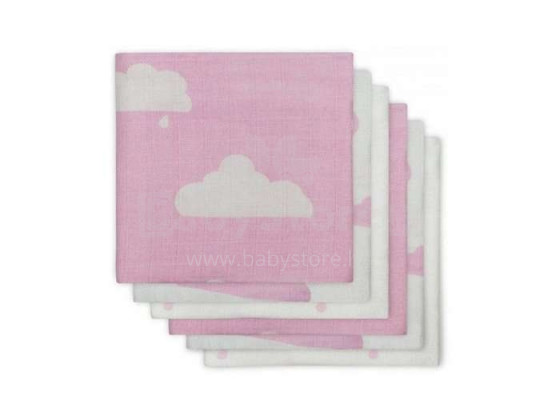 Jollein Muslin Clouds Art.535-849-65056 Высококачественная муслиновая пелёнка из бамбука, 6 шт. (70x70 см)