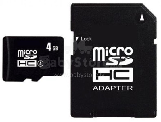 4GB microSDHC class4 ar SD adapter DLUX  BULK
