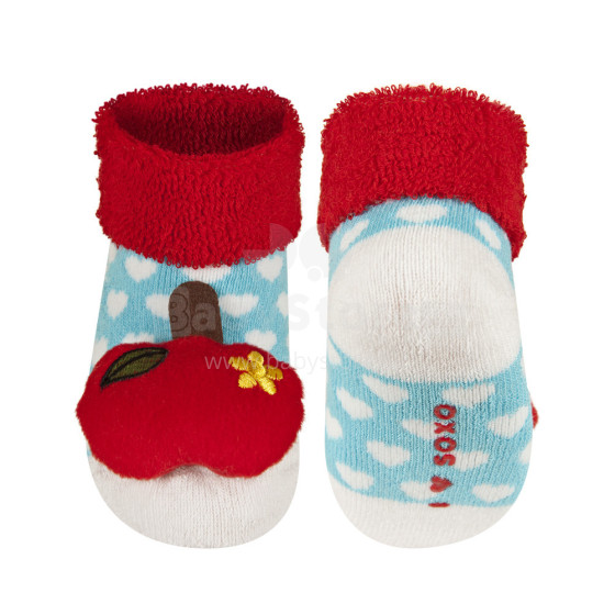 Soxo Art.44067  Infant socks with rattle 0-12m.