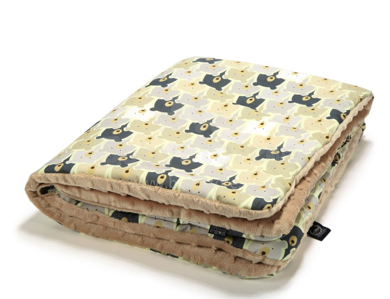La Millou Art. 83517 Preschooler's Blanket Pure Bears Latte Augstākās kvalitātes divpusēja sedziņa (110x140 cm) 