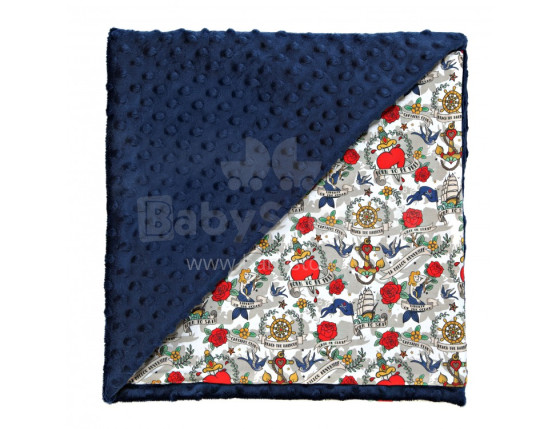 La Millou Art. 83546 Light Blanket M Bright Tatoo Marine Высококачественное детское двустороннее легкое одеяло (80x100 см)