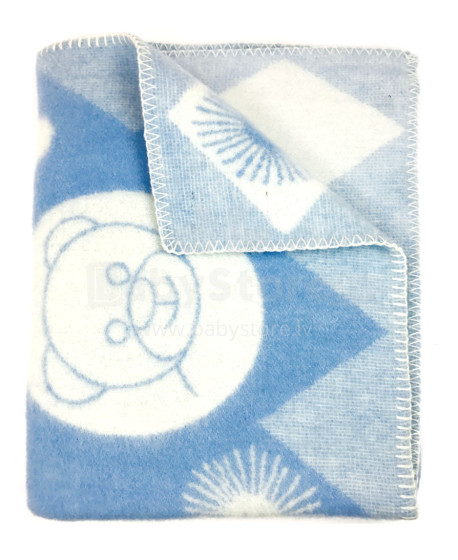 Vaikiškos natūralios vilnos antklodė - languota Art.0877 Merinos (Merynos) vilna 90x130cm