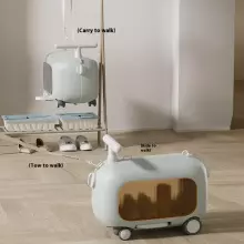 Travel Boarding Luggage Suitcase Art.103734 Pink  Чемодан-сиденье на колесах 3 в 1