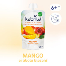 Kabrita Art.300102 Augļu biezenis ar saldo krējumu no kazas piena 6 mēn+, 100 g