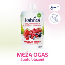 Kabrita Art.300101 Vaisių tyrė su grietine iš ožkos pieno 6 mėn. +, 100 g