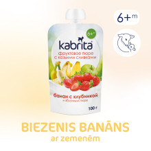 Kabrita Art.1002871 Vaisių tyrė su grietine iš ožkos pieno 6 mėn. +, 100 g