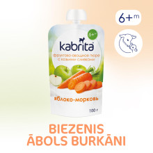 Kabrita Art.1002872 Vaisių tyrė su grietine iš ožkos pieno 6 mėn. +, 100 g