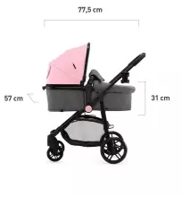 „KinderKraft'20 Juli“ art .KKWJULIPNK3000 rožinis universalus vežimėlis 3 in1