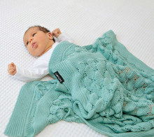 Lullalove Boho Blanket Art.118787 Sage    Детское хлопковое одеяло/плед 100x80cм