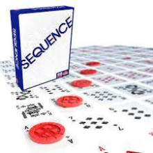 TE HOME PLAY Sequence Classic Art.128649 board game SEQUENCE- Original SEQUENCE Game with Folding Board, Cards and Chips, White, 10.3