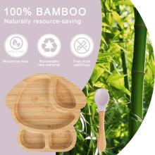 Bamboo Wood Plate Art.148398 Деревянная тарелка с присоской и отсеками