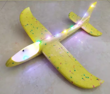 Ikonka Art.KX7956_3 Yellow Glider plane Styrofoam 8LED MIX 48x47cm