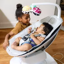 4moms MamaRoo 5.0 Infant Seat Art.156279 Classic Grey pilka revoliucinė supamoji kėdė