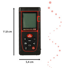 Ikonka Art.KX4711 Digitālais lāzera attāluma mērītājs, ūdensizturīgs IP54 3mm/60m gadījumā, darbināms ar akumulatoru