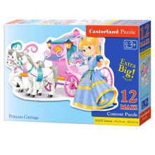 Ikonka Art.KX4368 CASTORLAND Puzzle 12 pieces Princess Carriage - Princess and Carriage 3+