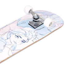 BIG WOODEN SKATEBOARD FROZEN WATERCOLOR