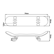 BIG WOODEN SKATEBOARD FROZEN WATERCOLOR