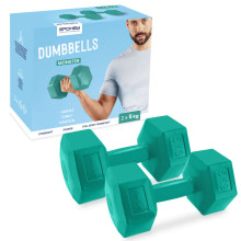 Set of hexagonal dumbbells 2x5 kg Spokey MONSTER