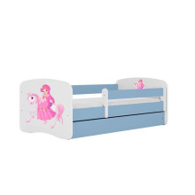 Bed babydreams blue princess on horse with drawer without mattress 180/80