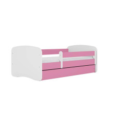 Babydreams pink bed without a pattern with a drawer, mattress 180/80