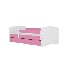 Babydreams pink bed without a pattern with a drawer, mattress 180/80