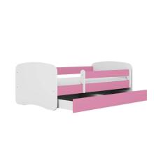 Babydreams pink bed without a pattern with a drawer, mattress 140/70