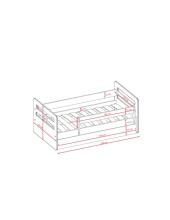 Bed tomi pink with drawer with non-flammable mattress 160/80