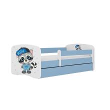 Bed babydreams blue raccoon with drawer with non-flammable mattress 140/70