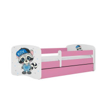 Bed babydreams pink raccoon with drawer with non-flammable mattress 180/80