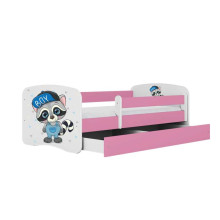 Bed babydreams pink raccoon with drawer with non-flammable mattress 180/80