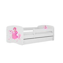 Babydreams white princess on a horse bed with a drawer latex mattress 160/80