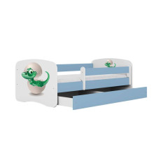 Bed babydreams blue baby dino with drawer with non-flammable mattress 180/80