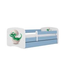 Bed babydreams blue baby dino with drawer with non-flammable mattress 160/80