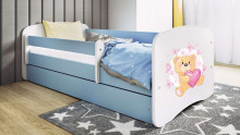 Bed babydreams blue teddybear butterflies with drawer with non-flammable mattress 180/80