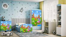 Bed babydreams blue safari with drawer with non-flammable mattress 180/80