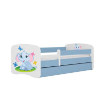 Bed babydreams blue baby elephant with drawer with non-flammable mattress 180/80