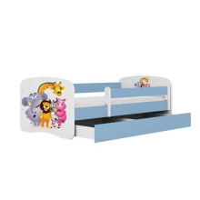 Bed babydreams blue zoo with drawer with non-flammable mattress 160/80