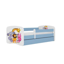 Bed babydreams blue zoo with drawer with non-flammable mattress 160/80