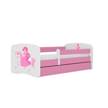 Babydreams pink princess on a horse bed with a drawer, coconut mattress 140/70