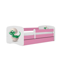 Bed babydreams pink baby dino with drawer with non-flammable mattress 180/80