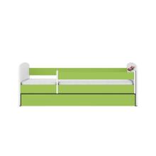 Bed babydreams green racing car with drawer with non-flammable mattress 160/80