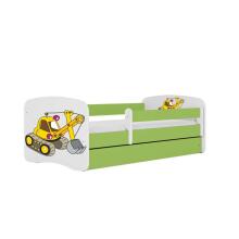 Bed babydreams green digger with drawer with non-flammable mattress 180/80
