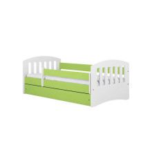 Bed classic 1 green with drawer with non-flammable mattress 160/80