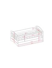 Bed classic 2 blue with drawer with non-flammable mattress 180/80
