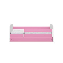 Classic 2 pink bed with drawer, non-flammable mattress 140/80