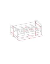 Bed Julia mix pale pink with drawer with non-flammable mattress 180/80