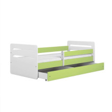 Bed tomi green with drawer with non-flammable mattress 160/80