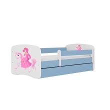 Babydreams blue princess bed on a horse without a drawer, coconut mattress 140/70