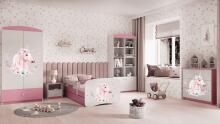 Babydreams pink horse bed with drawer, latex mattress 140/70